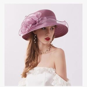 Pohullan Women Summer Cap Church Bridal Hat Party Wedding Hats for Women Summer